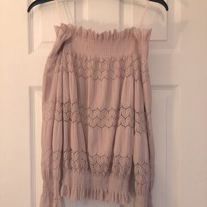 Pink off the shoulder